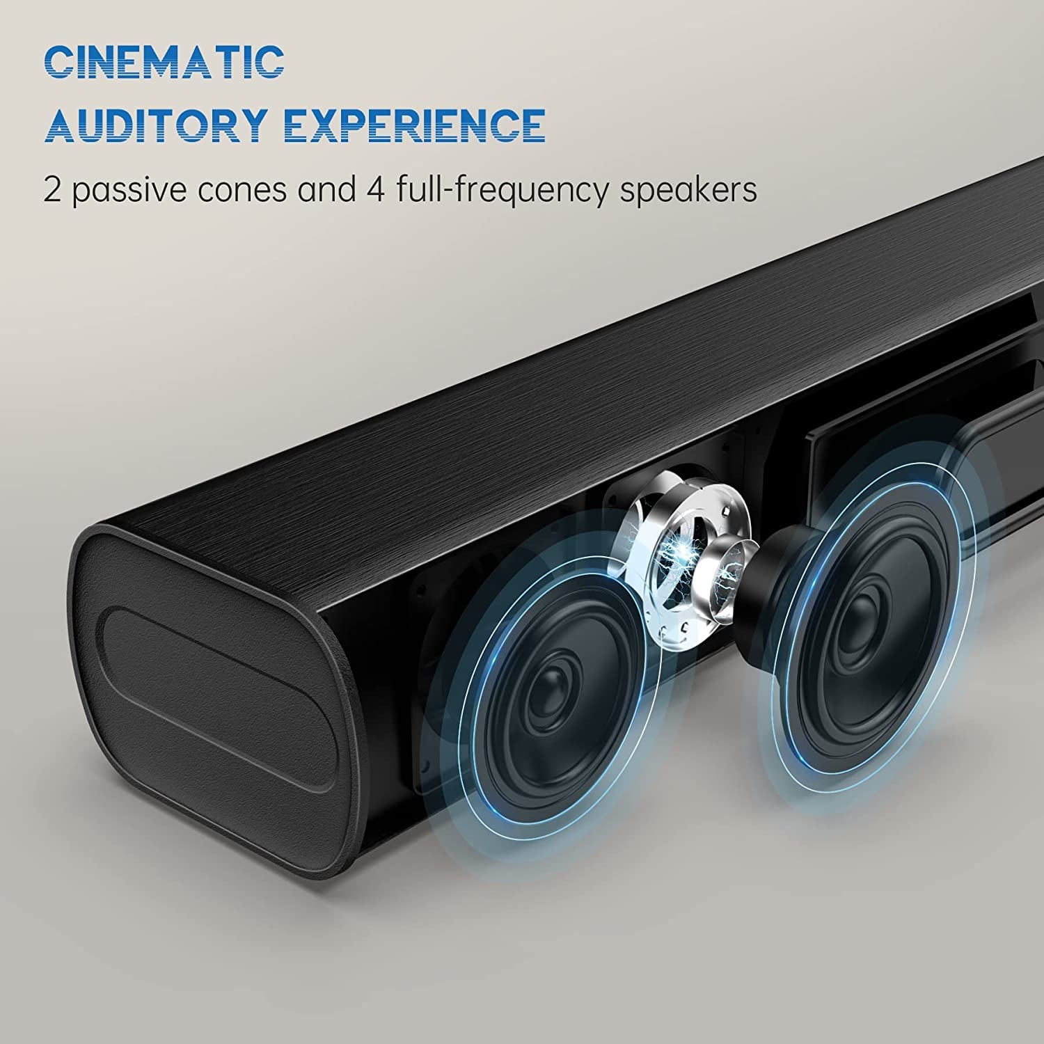 SAKOBS Soundbar, 60W 16-Inches Sound Bars for TV,3D Surround Sound